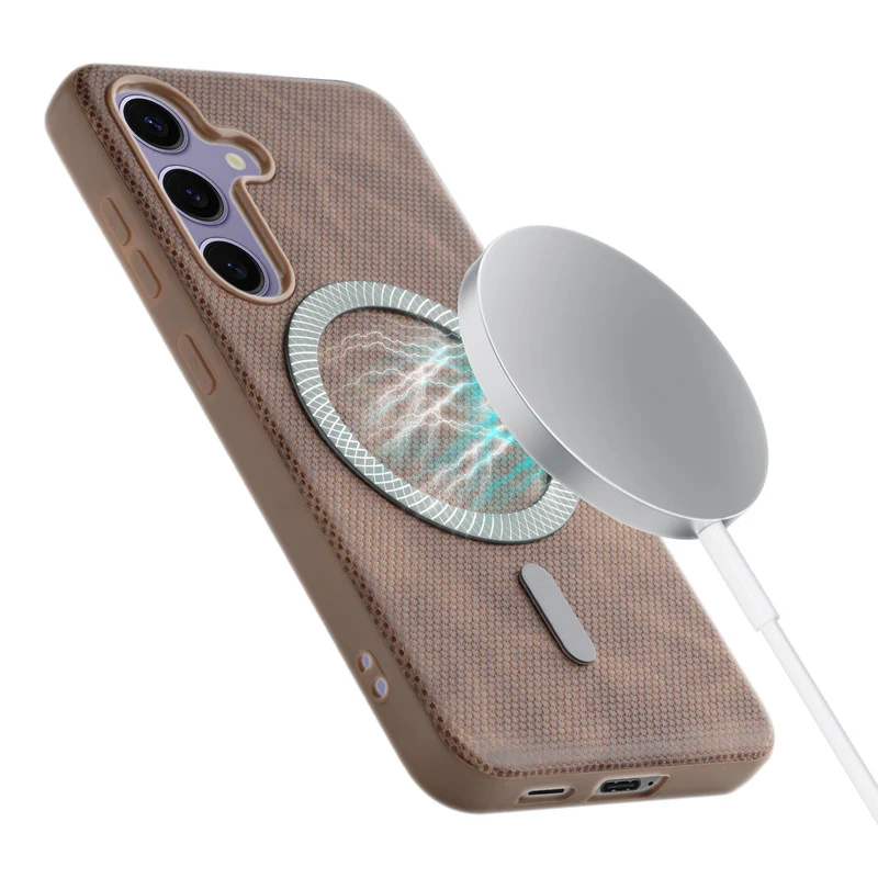 Rugged Vintage Look Back Case For Samsung S24 5G With Magnetic Charging Compatible with Wireless Charging Support - Image 10
