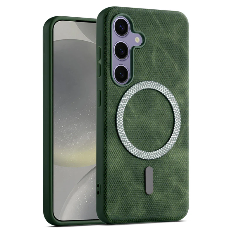 Rugged Vintage Look Back Case For Samsung S24 5G With Magnetic Charging Compatible with Wireless Charging Support - Image 19