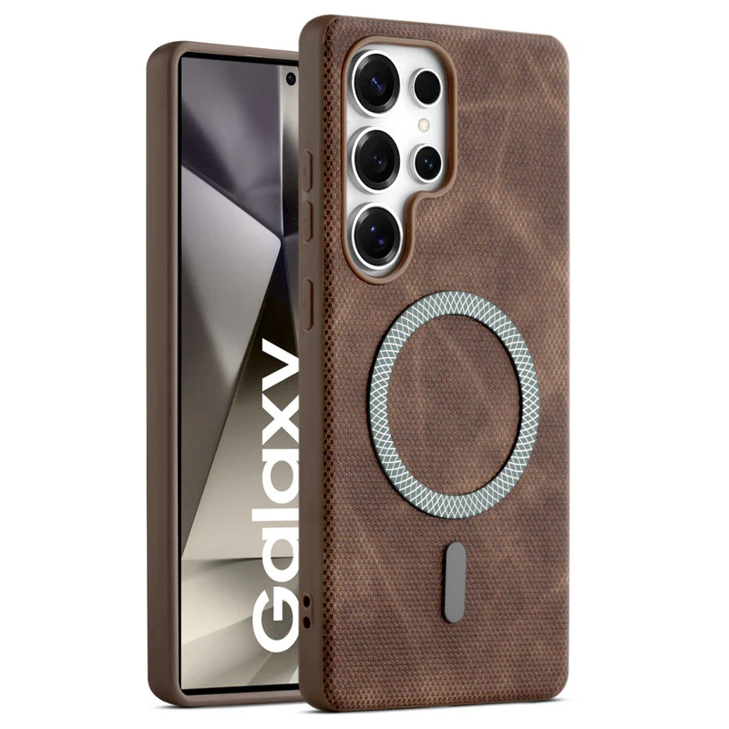 Rugged Vintage Look Back Case For Samsung S24 Ultra 5G With Magnetic Charging Compatible with Wireless Charging Support - Image 7