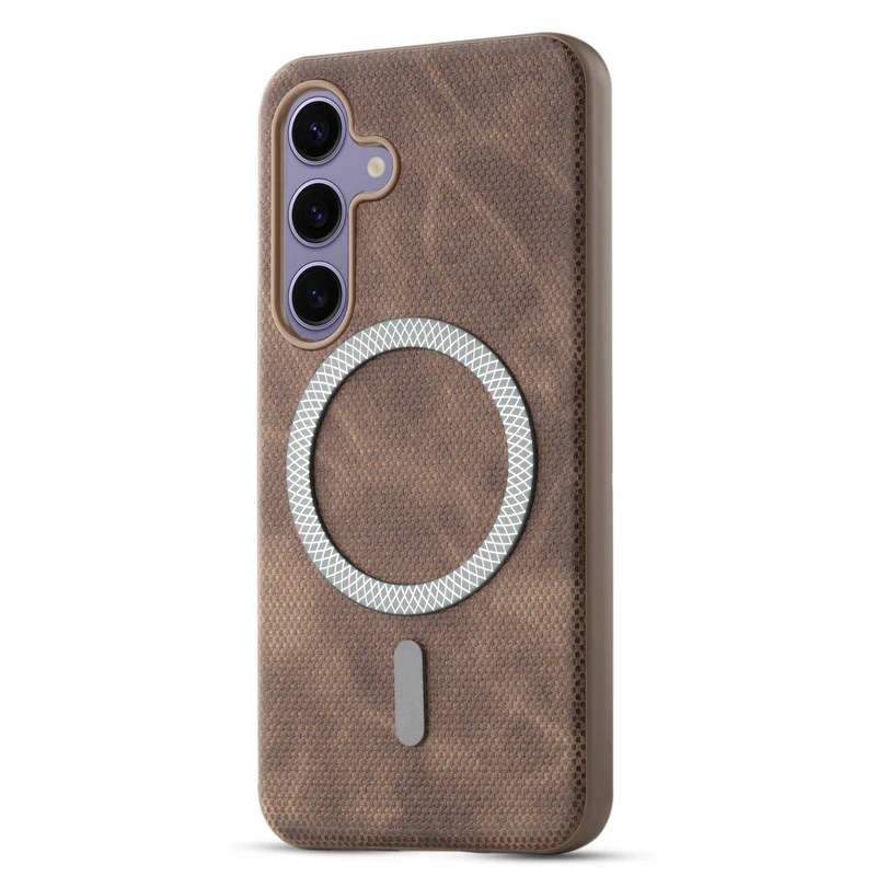 Rugged Vintage Look Back Case For Samsung S25 5G With Magnetic Charging Compatible with Wireless Charging Support - Image 11
