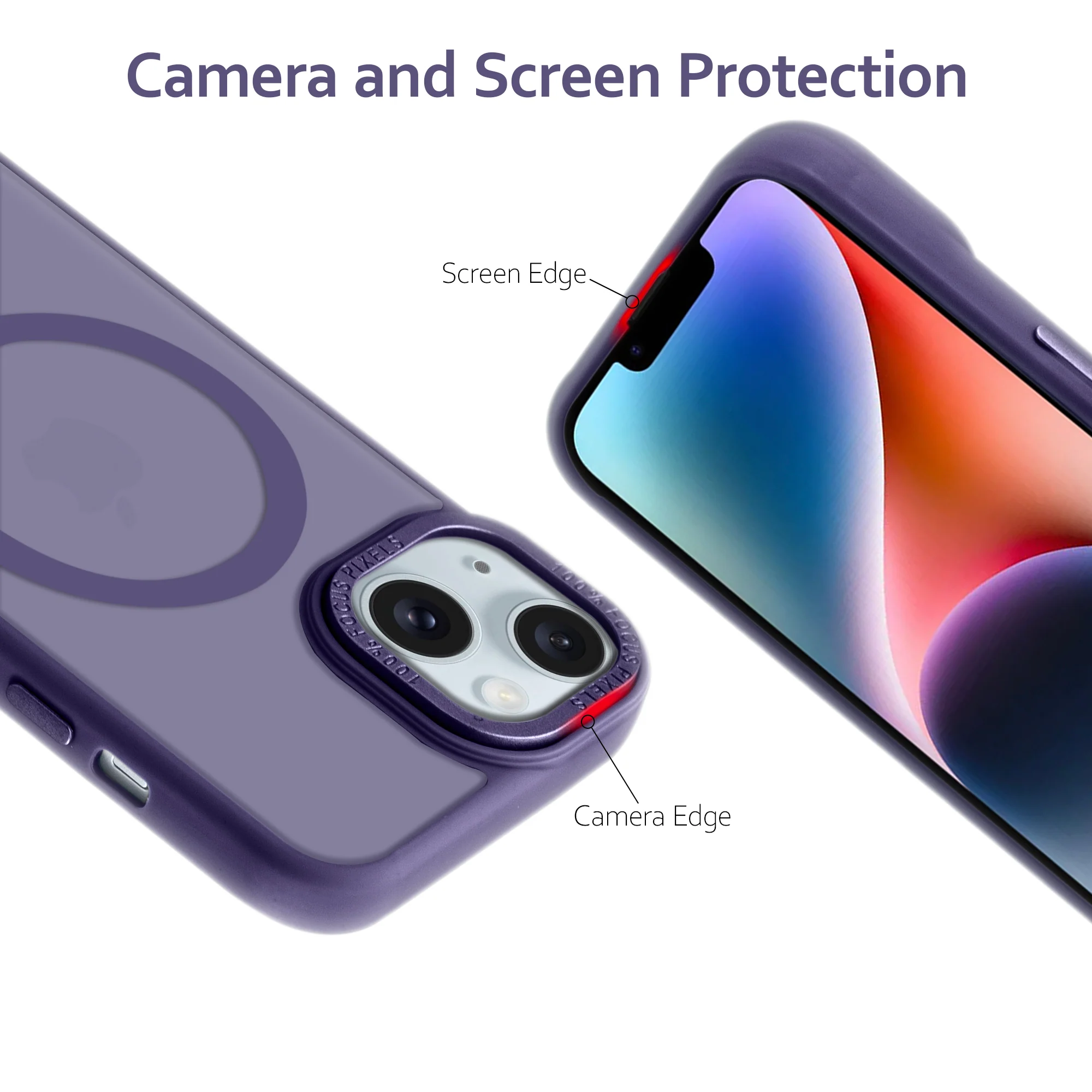 Semi-Transparent Hard Back & Wireless Charging Support Compatible With Kickstand Back Case For Apple iPhone 14 - Image 34