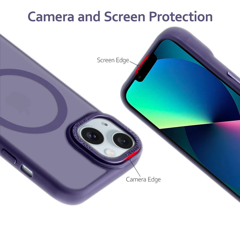 Semi-Transparent Hard Back & Wireless Charging Support Compatible With Kickstand Back Case For Apple iPhone 14 Plus - Image 35