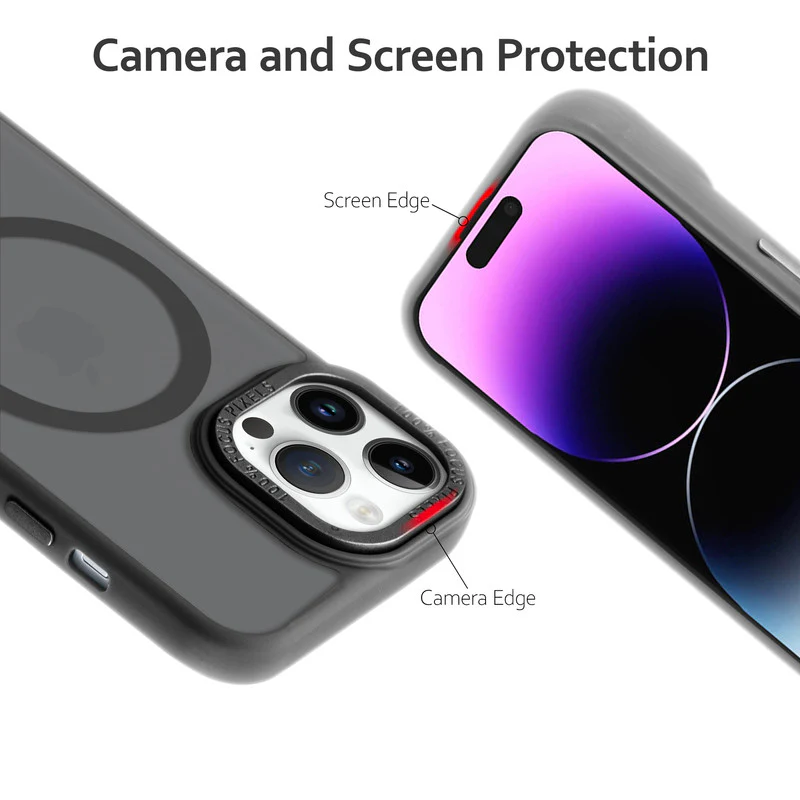Semi-Transparent Hard Back & Wireless Charging Support Compatible With Kickstand Back Case For Apple iPhone 14 Pro Max - Image 5