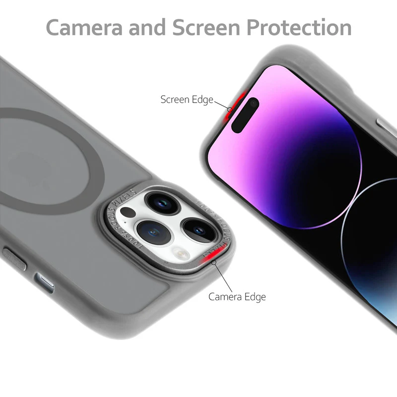 Semi-Transparent Hard Back & Wireless Charging Support Compatible With Kickstand Back Case For Apple iPhone 15 Pro Max - Image 17