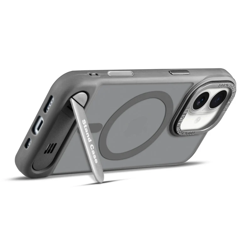 Semi-Transparent Hard Back & Wireless Charging Support Compatible With Kickstand Back Case For Apple iPhone 16 - Image 16
