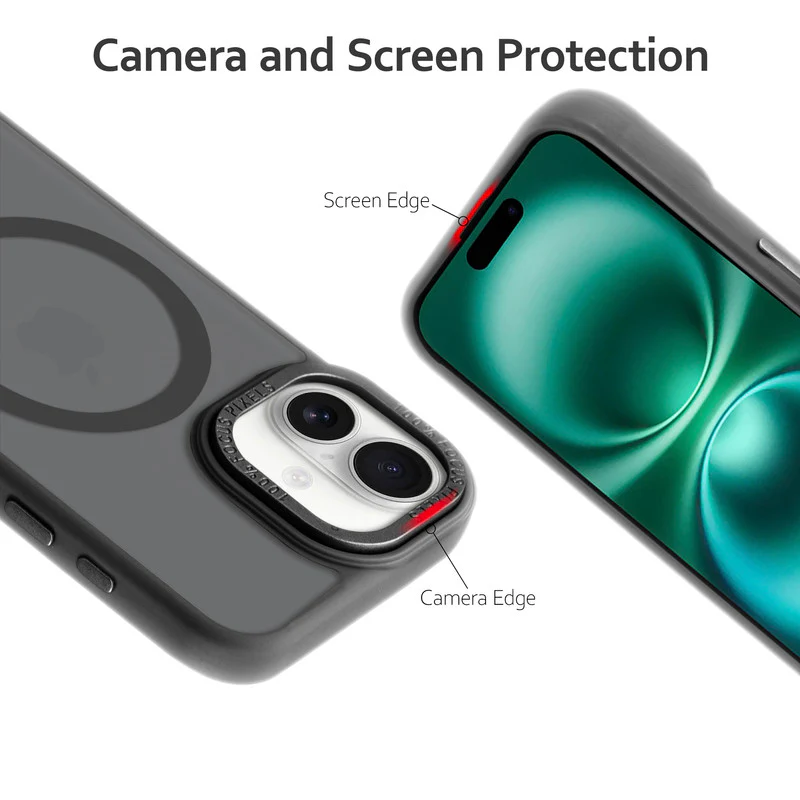 Semi-Transparent Hard Back & Wireless Charging Support Compatible With Kickstand Back Case For Apple iPhone 16 - Image 5