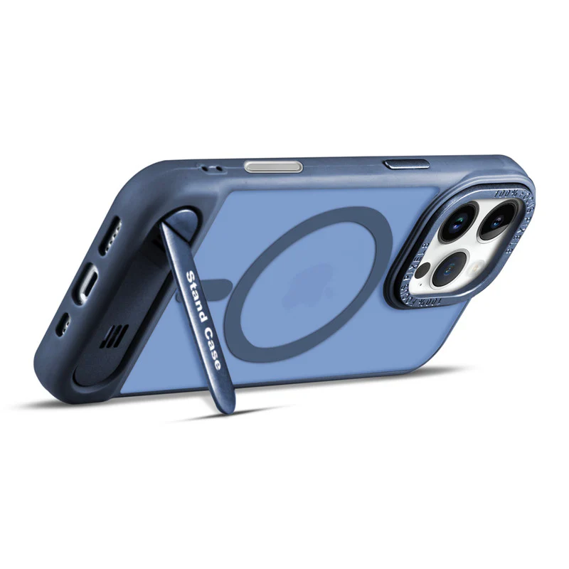 Semi-Transparent Hard Back & Wireless Charging Support Compatible With Kickstand Back Case For Apple iPhone 16 Pro - Image 28