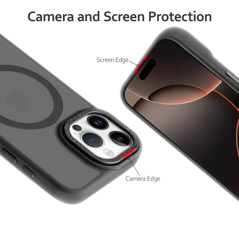 Semi-Transparent Hard Back & Wireless Charging Support Compatible With Kickstand Back Case For Apple iPhone 16 Pro - Image 5