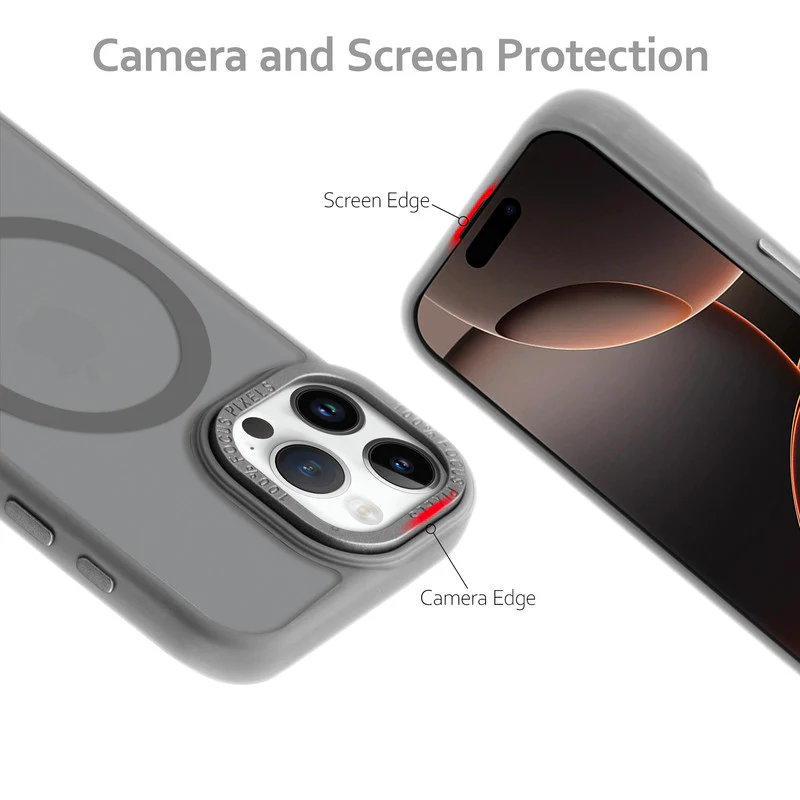 Semi-Transparent Hard Back & Wireless Charging Support Compatible With Kickstand Back Case For Apple iPhone 16 Pro Max - Image 17