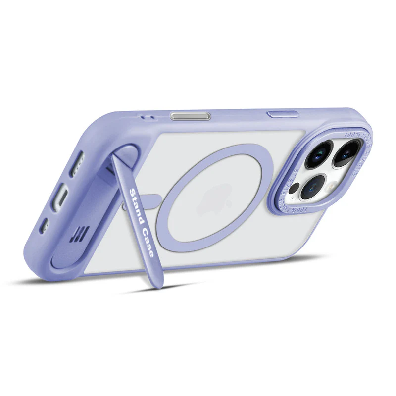 Semi-Transparent Hard Back & Wireless Charging Support Compatible With Kickstand Back Case For Apple iPhone 16 Pro Max - Image 22