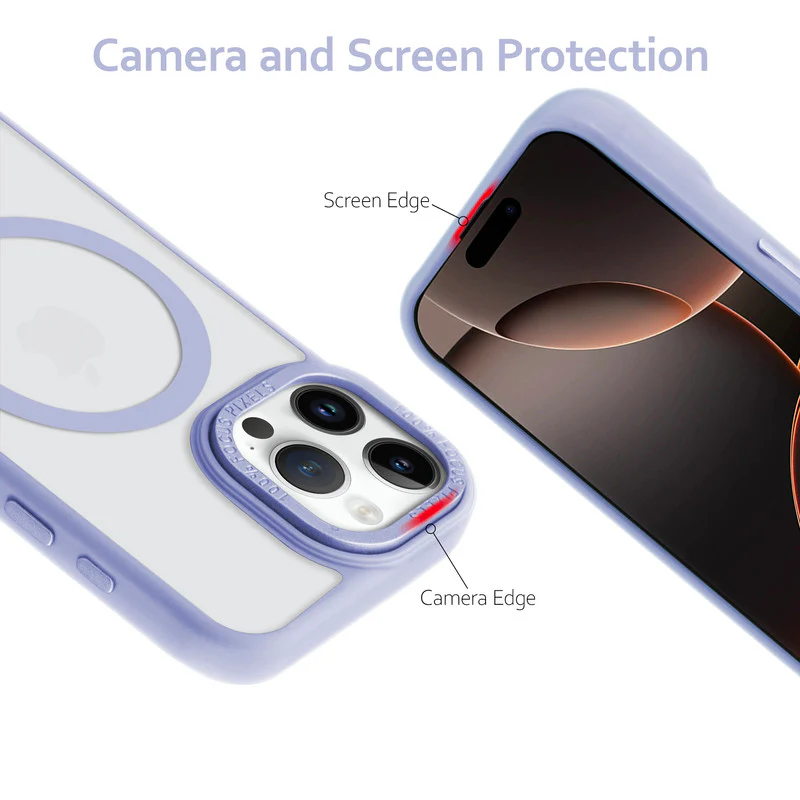 Semi-Transparent Hard Back & Wireless Charging Support Compatible With Kickstand Back Case For Apple iPhone 16 Pro Max - Image 23