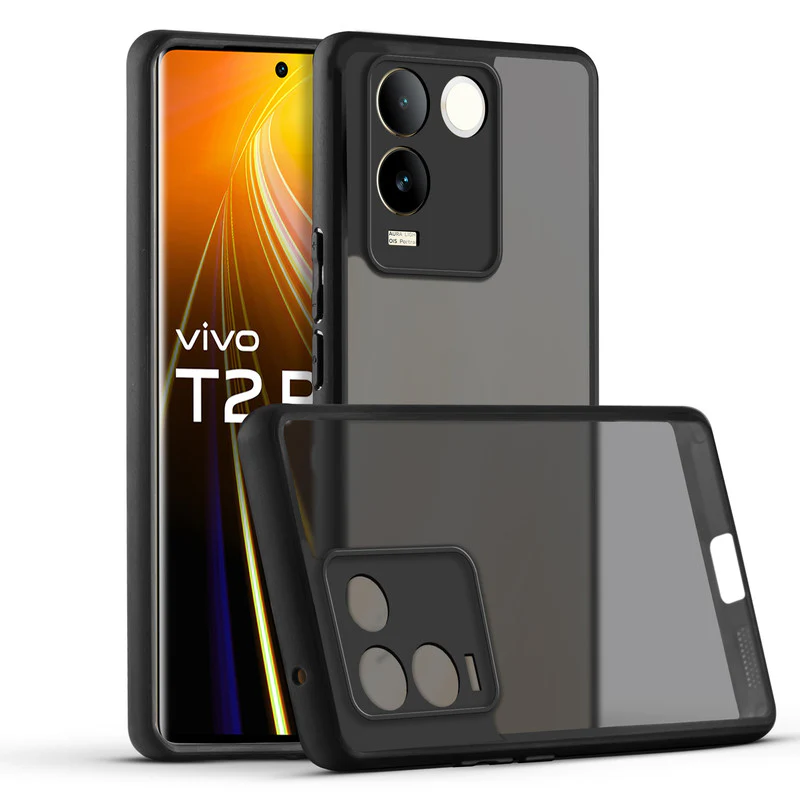 Semi-Transparent Premium Quality Back Cover Case for Vivo T2 Pro 5G