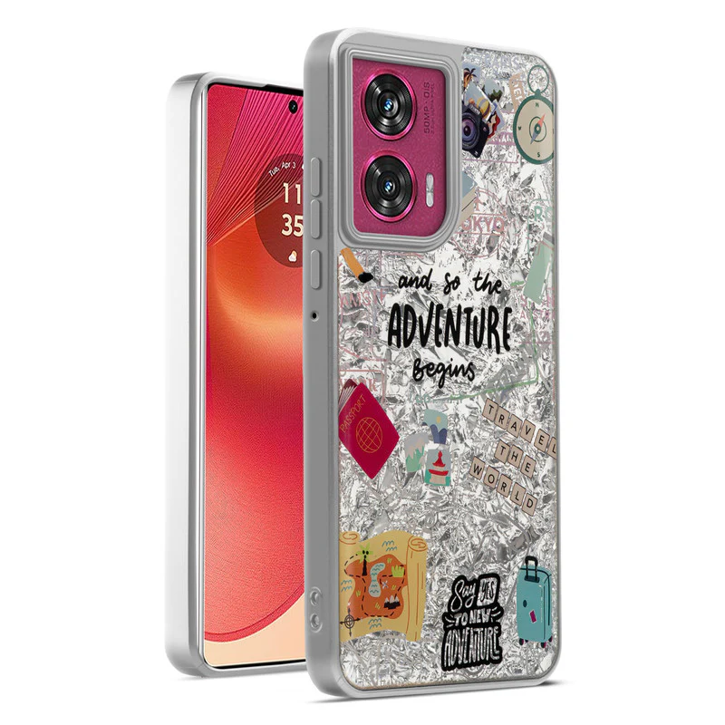 Shining Glossy Gradient Glitter Phone Back Cover Case for Motorola Moto Edge 50 Fusion 5G