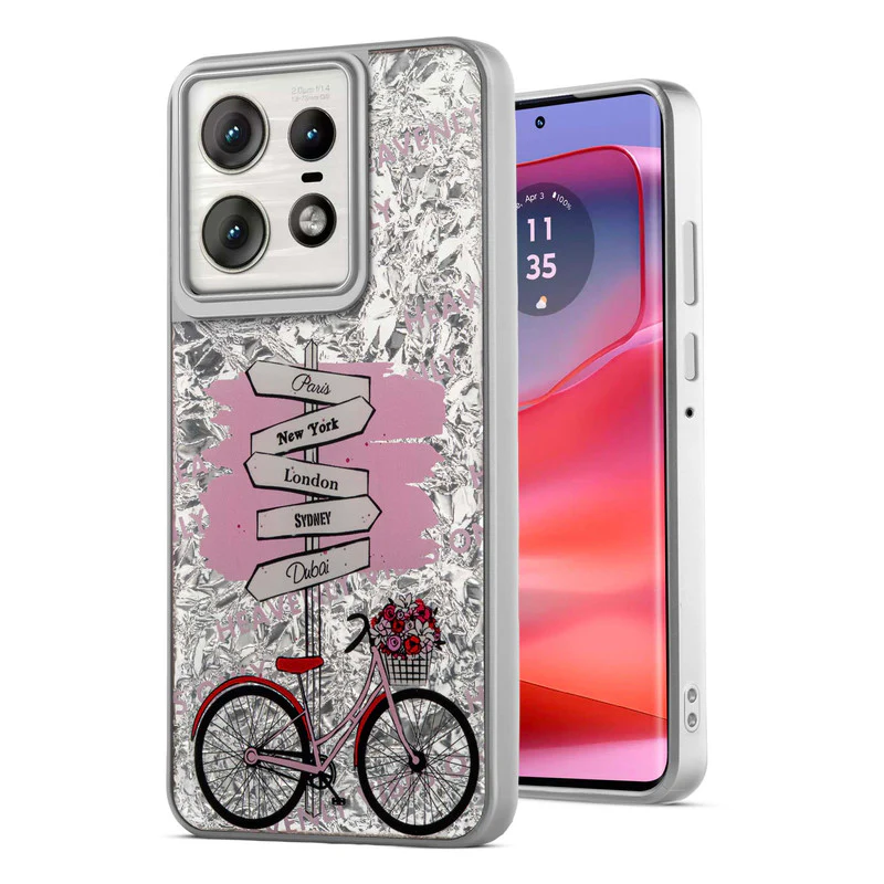 Shining Glossy Gradient Glitter Phone Back Cover Case for Motorola Moto Edge 50 Pro 5G - Image 34