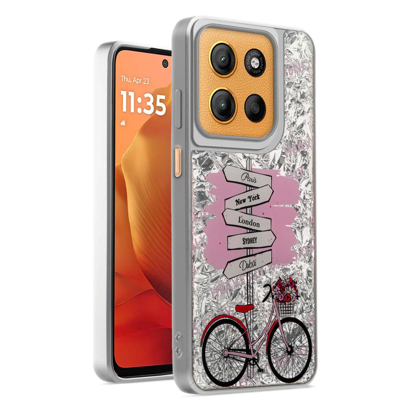 Shining Glossy Gradient Glitter Phone Back Cover Case for Motorola Moto G15 - Image 13