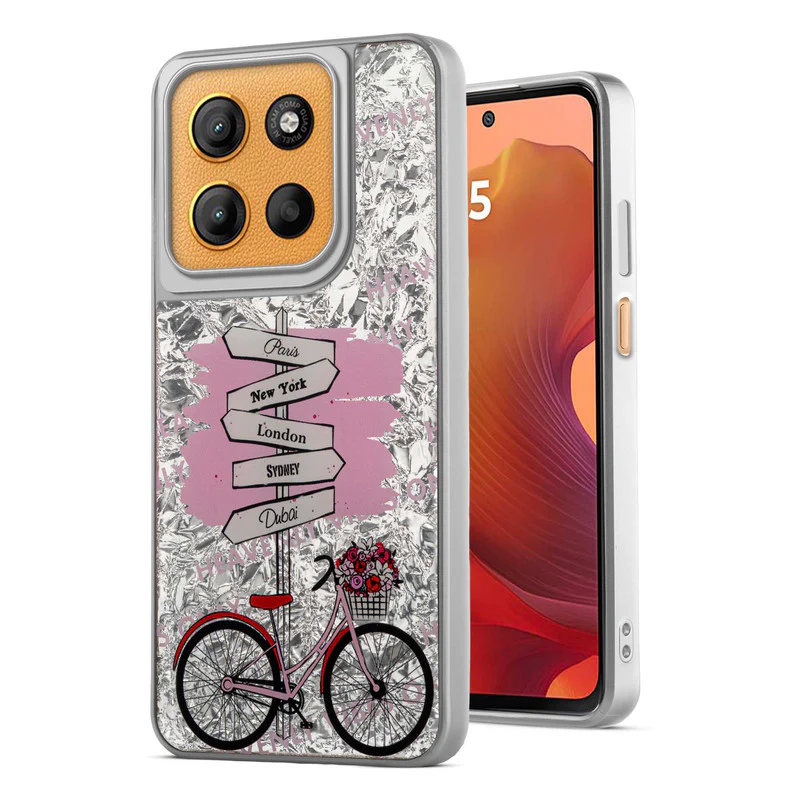 Shining Glossy Gradient Glitter Phone Back Cover Case for Motorola Moto G15 - Image 16
