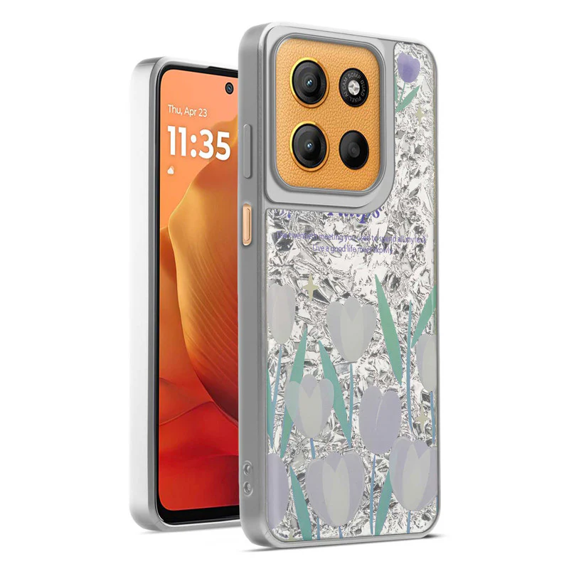 Shining Glossy Gradient Glitter Phone Back Cover Case for Motorola Moto G15 - Image 55