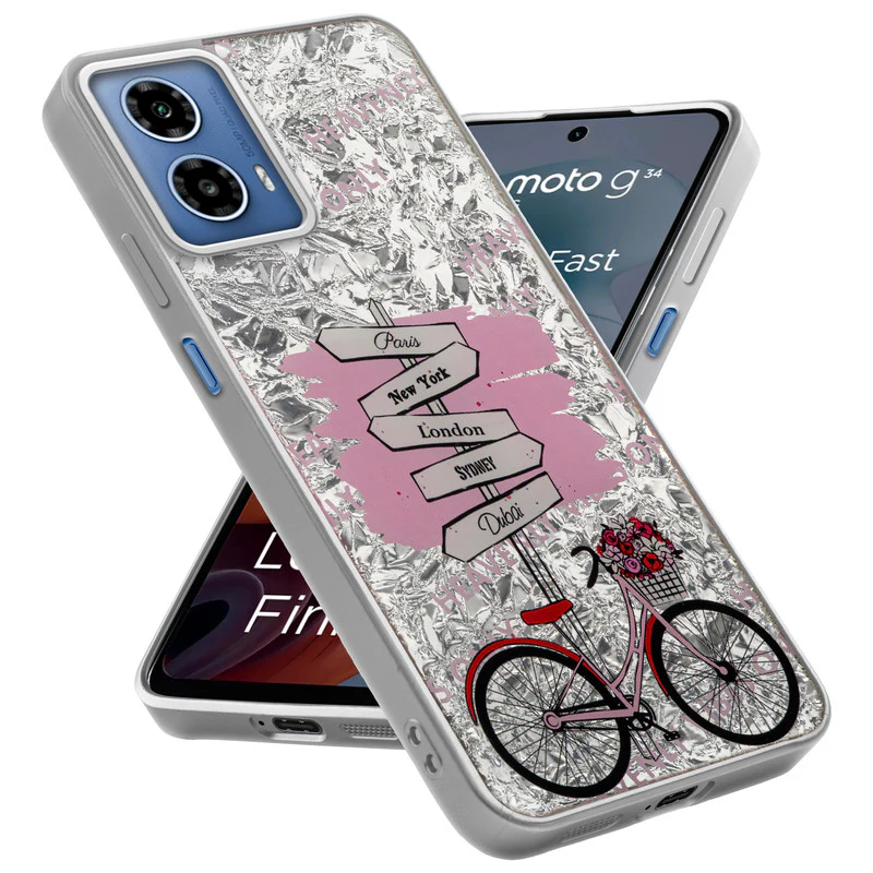 Shining Glossy Gradient Glitter Phone Back Cover Case for Motorola Moto G34 5G - Image 15