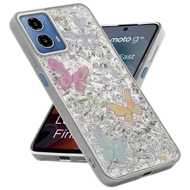 Shining Glossy Gradient Glitter Phone Back Cover Case for Motorola Moto G34 5G - Image 27