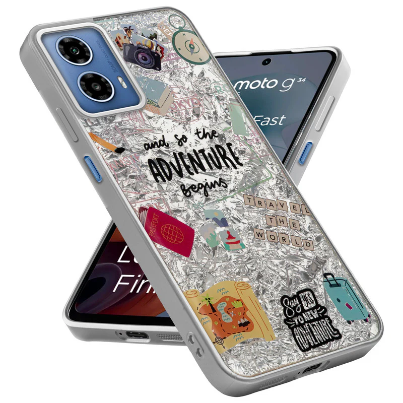 Shining Glossy Gradient Glitter Phone Back Cover Case for Motorola Moto G34 5G - Image 3