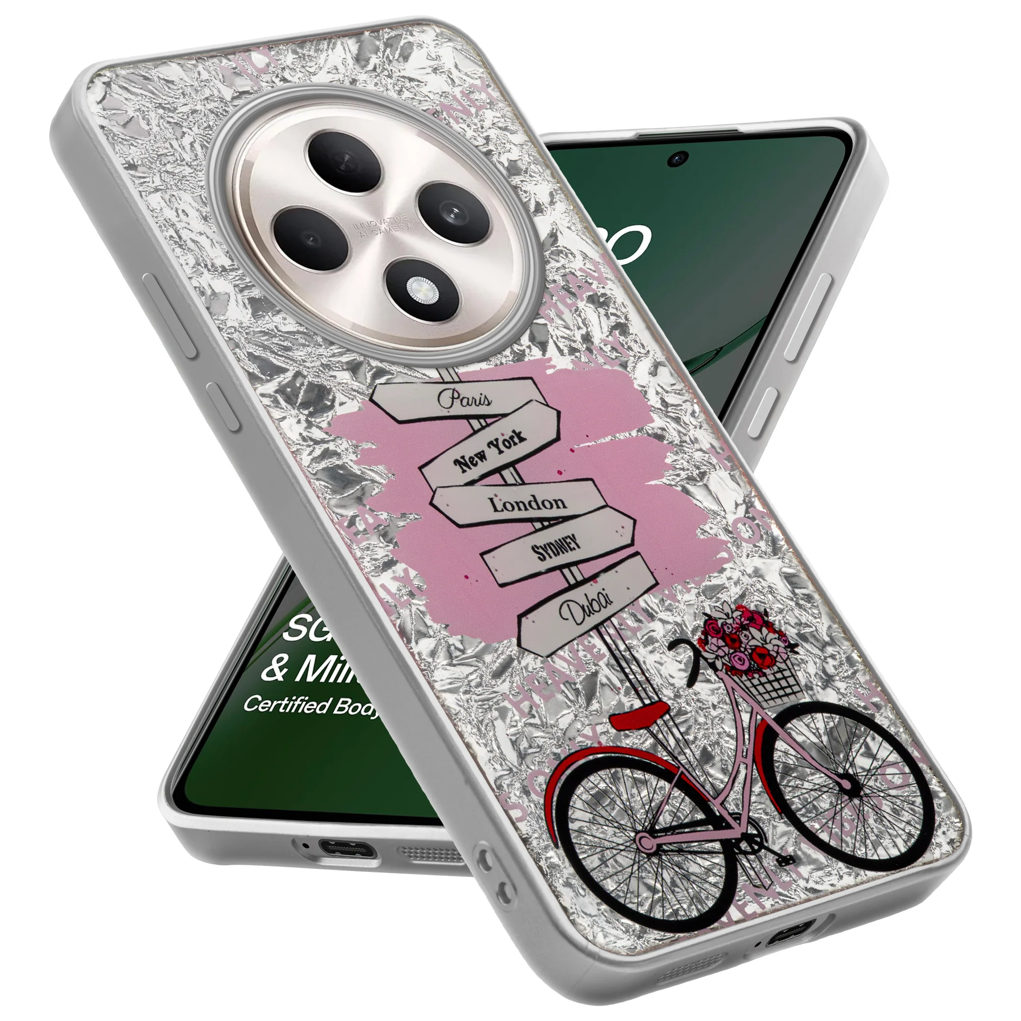 Shining Glossy Gradient Glitter Phone Back Cover Case for Oppo F27 5G - Image 15