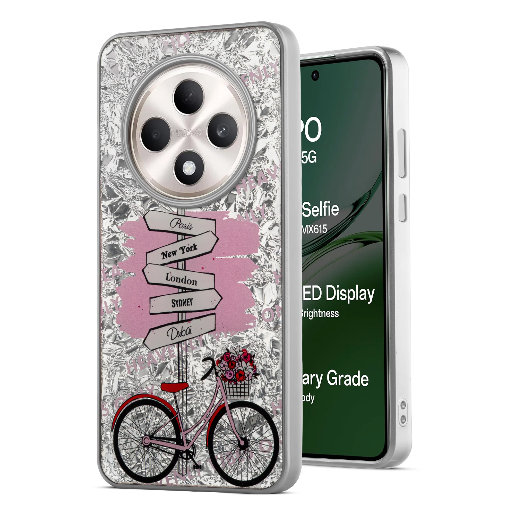 Shining Glossy Gradient Glitter Phone Back Cover Case for Oppo F27 5G - Image 16