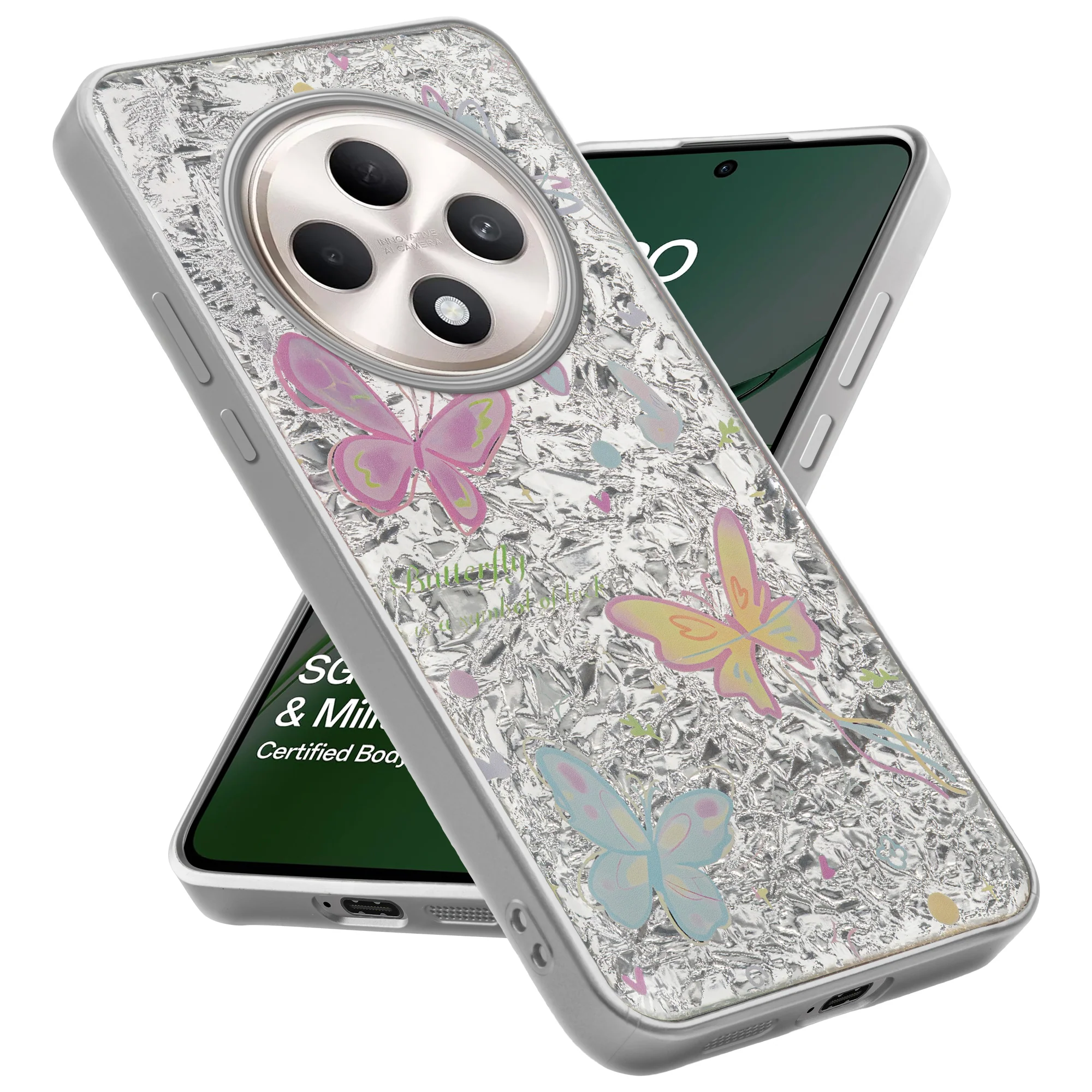 Shining Glossy Gradient Glitter Phone Back Cover Case for Oppo F27 5G - Image 27