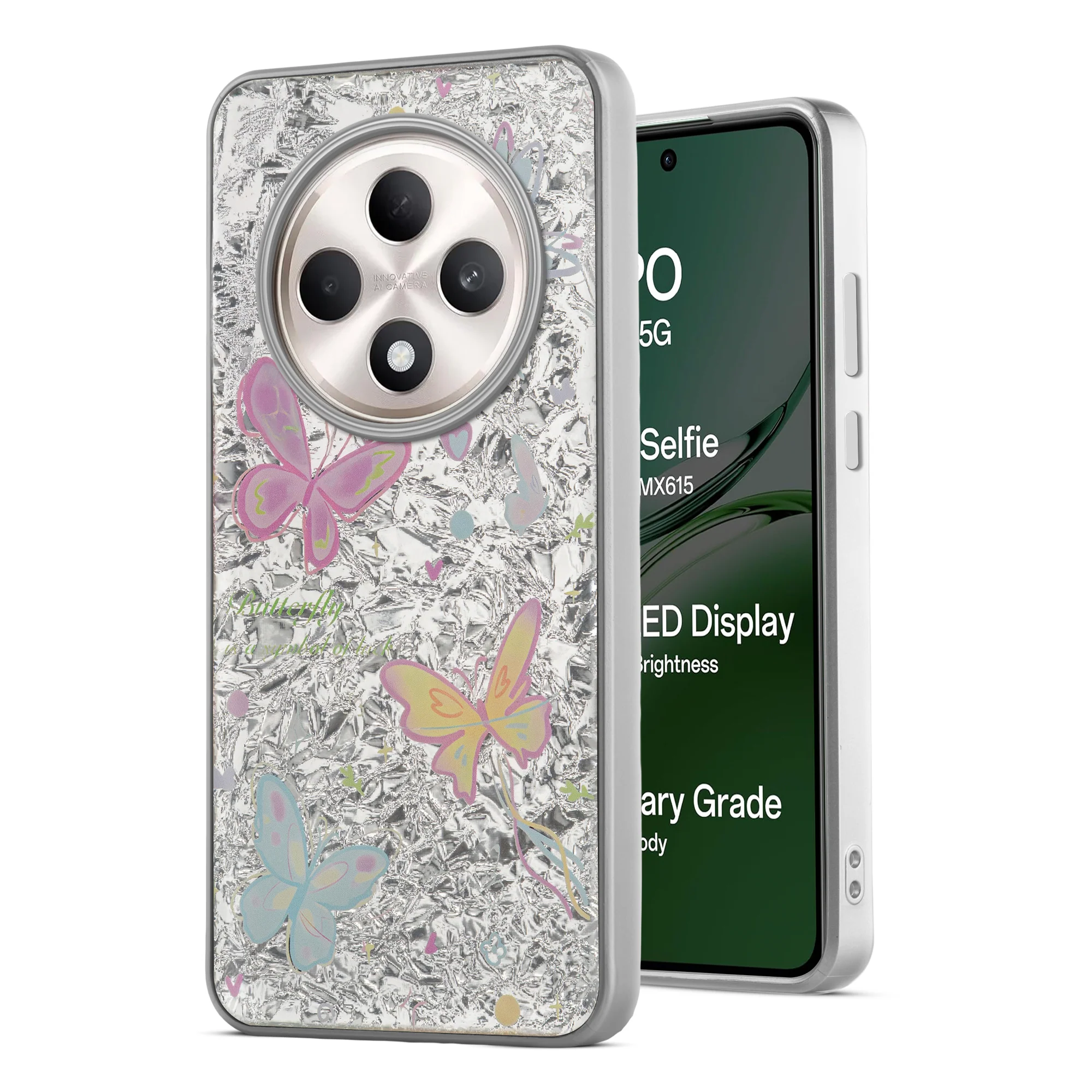 Shining Glossy Gradient Glitter Phone Back Cover Case for Oppo F27 5G - Image 28