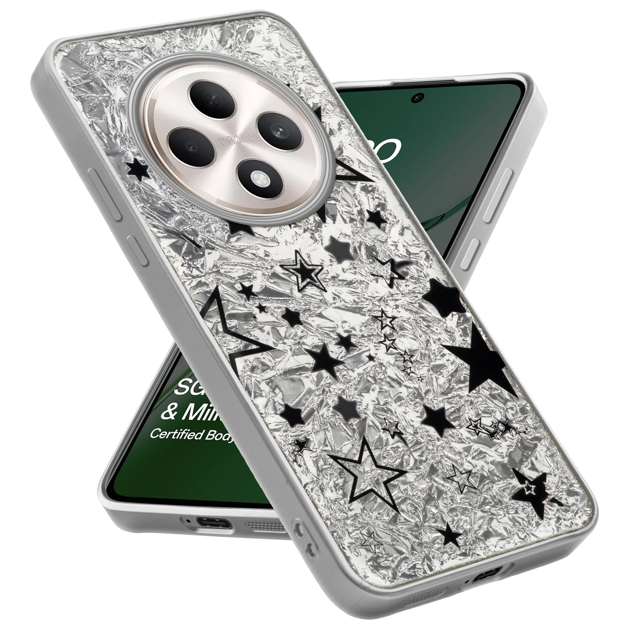 Shining Glossy Gradient Glitter Phone Back Cover Case for Oppo F27 5G - Image 45