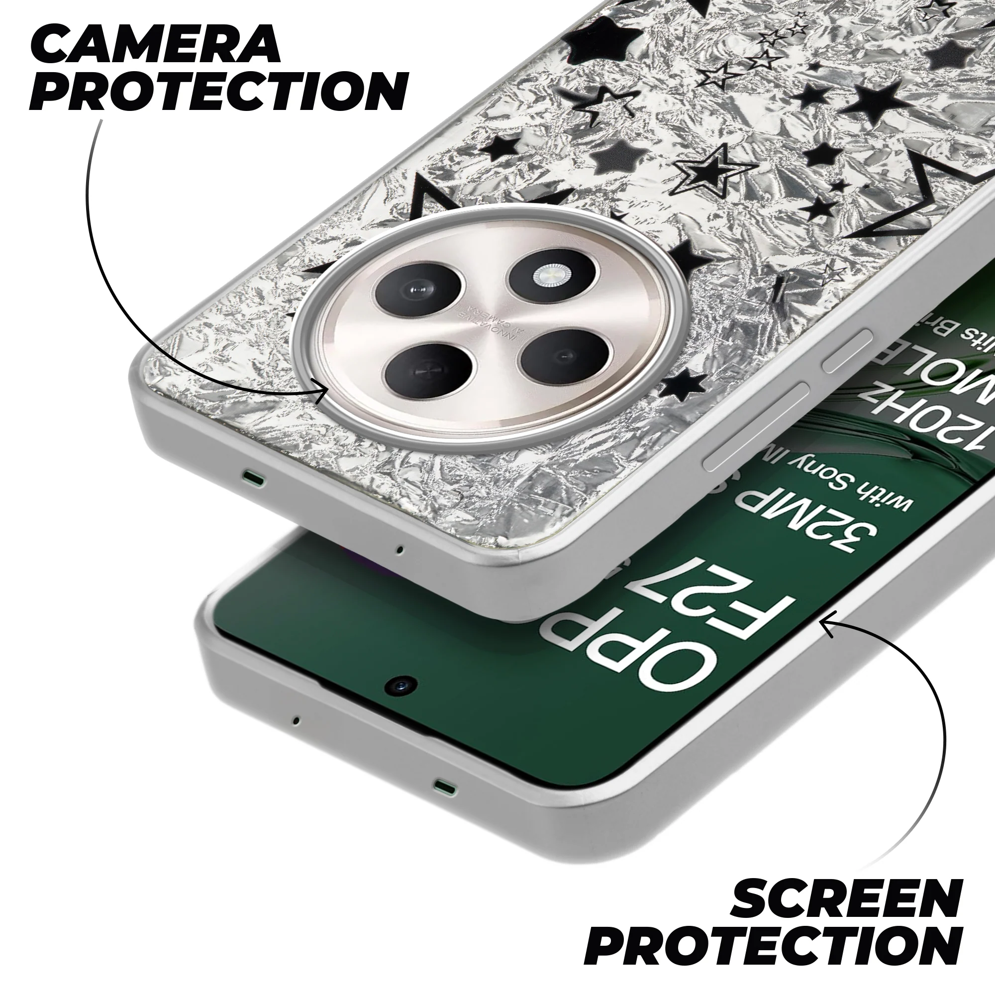 Shining Glossy Gradient Glitter Phone Back Cover Case for Oppo F27 5G - Image 47