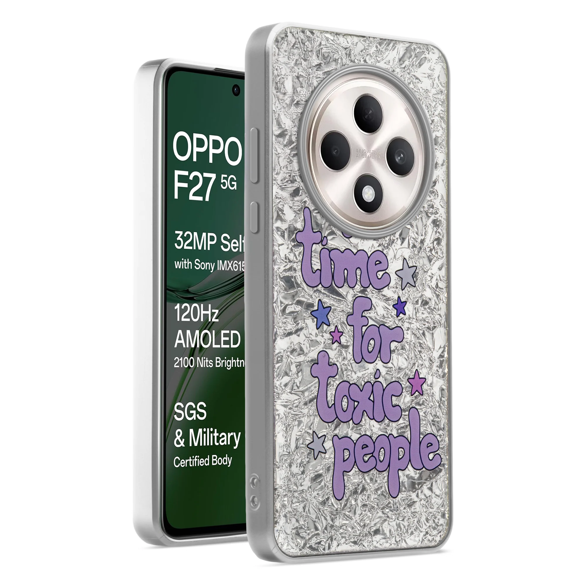Shining Glossy Gradient Glitter Phone Back Cover Case for Oppo F27 5G - Image 49