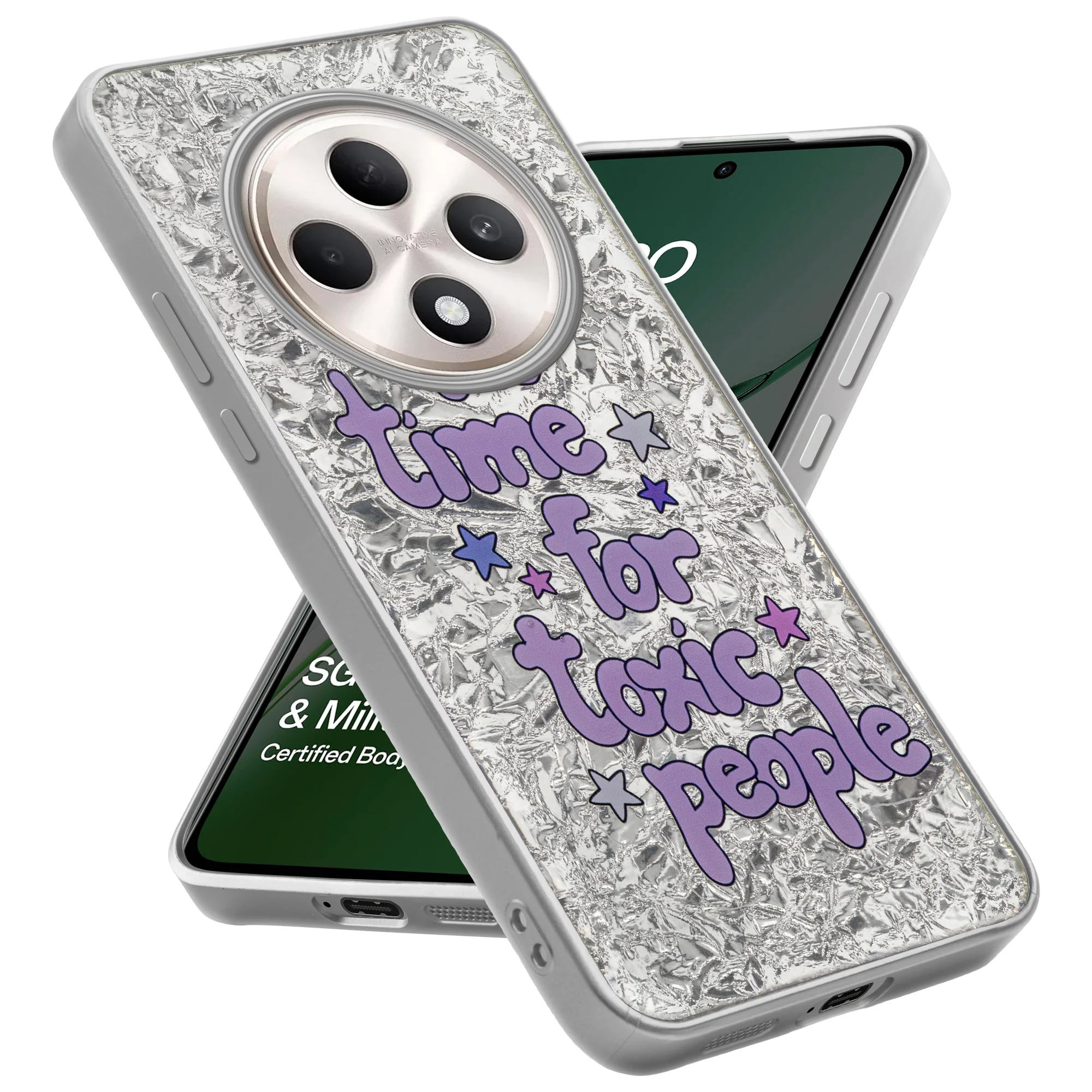 Shining Glossy Gradient Glitter Phone Back Cover Case for Oppo F27 5G - Image 51