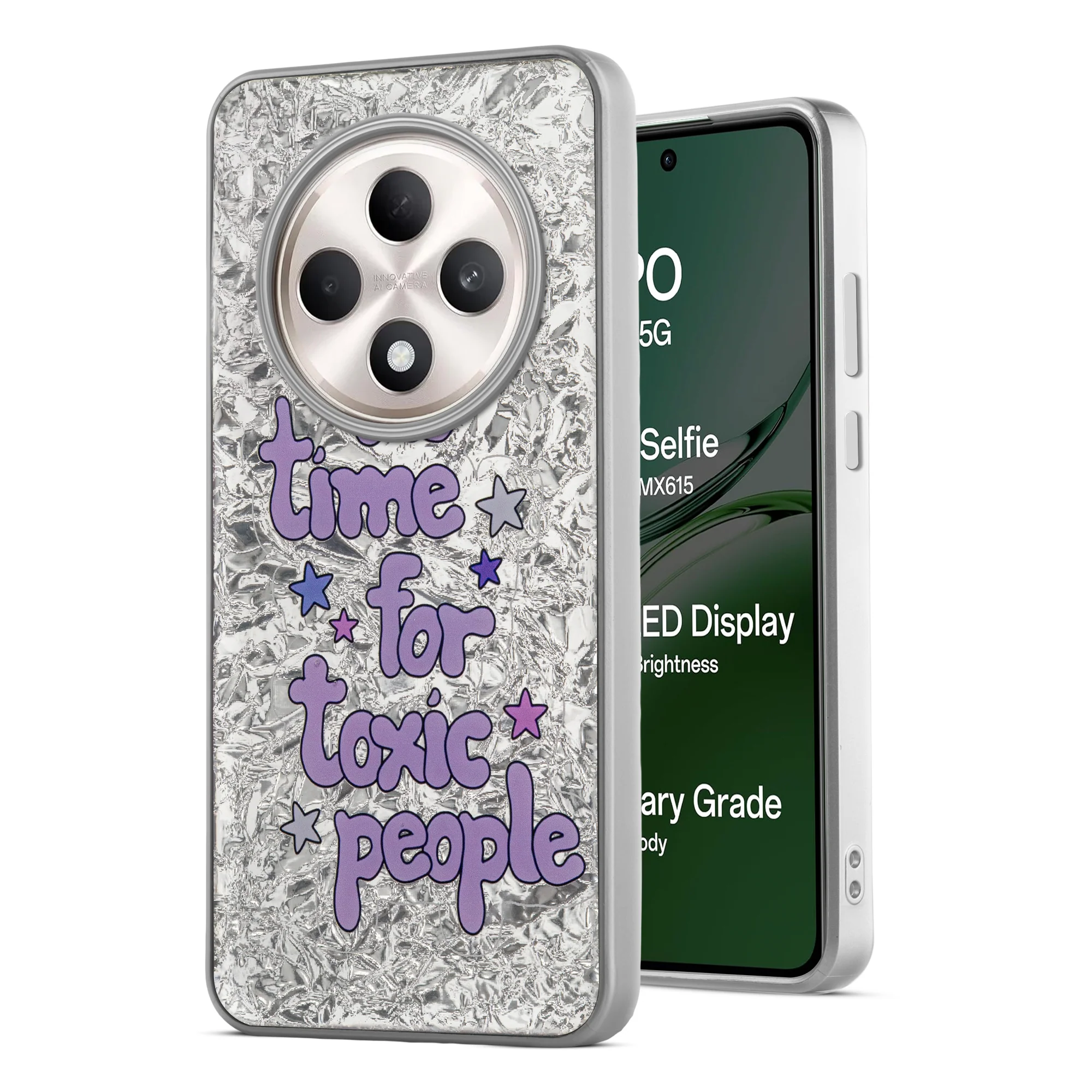 Shining Glossy Gradient Glitter Phone Back Cover Case for Oppo F27 5G - Image 52
