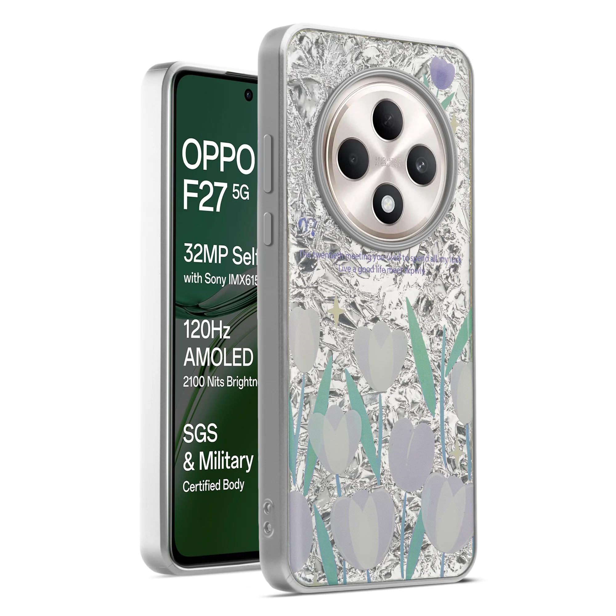 Shining Glossy Gradient Glitter Phone Back Cover Case for Oppo F27 5G - Image 55