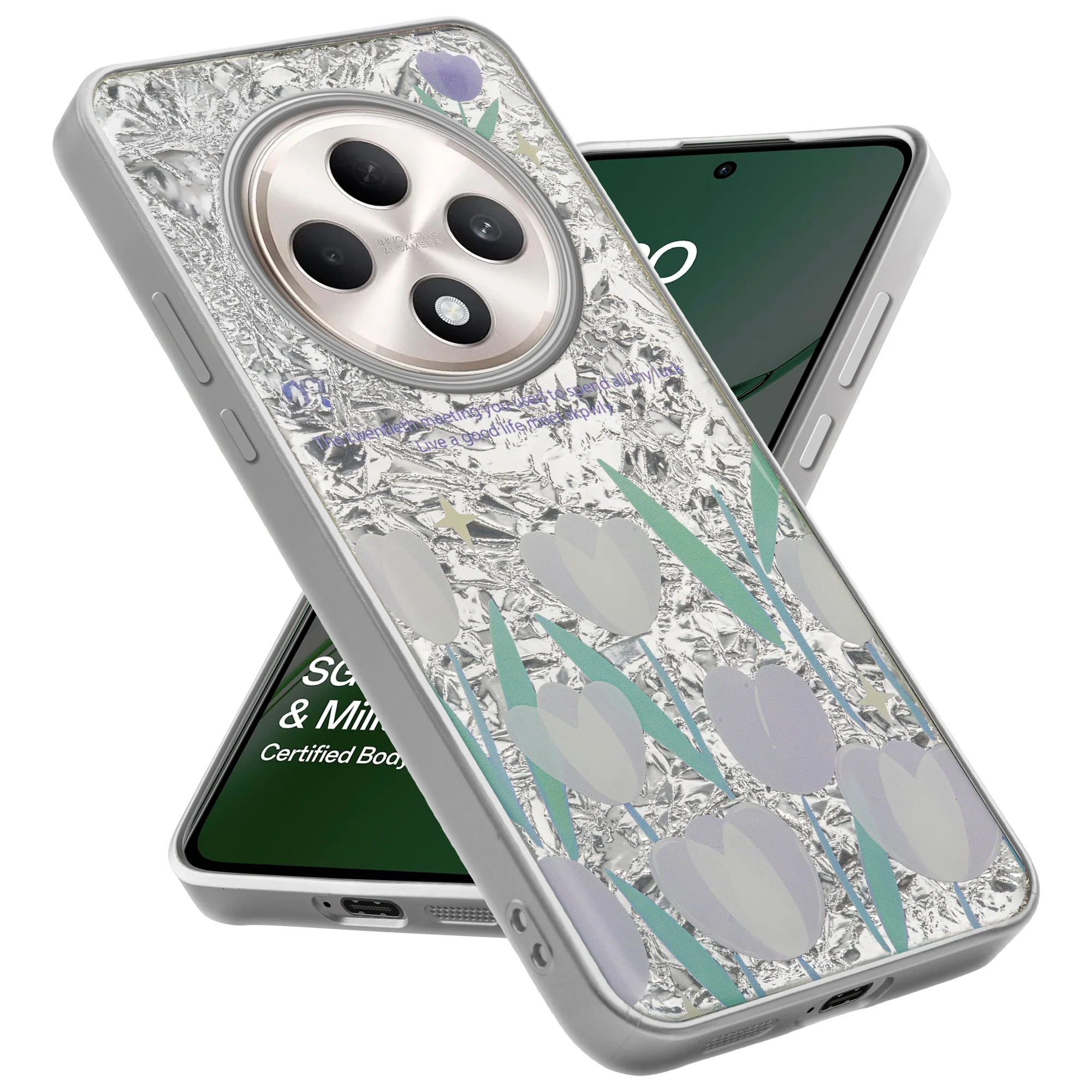 Shining Glossy Gradient Glitter Phone Back Cover Case for Oppo F27 5G - Image 57