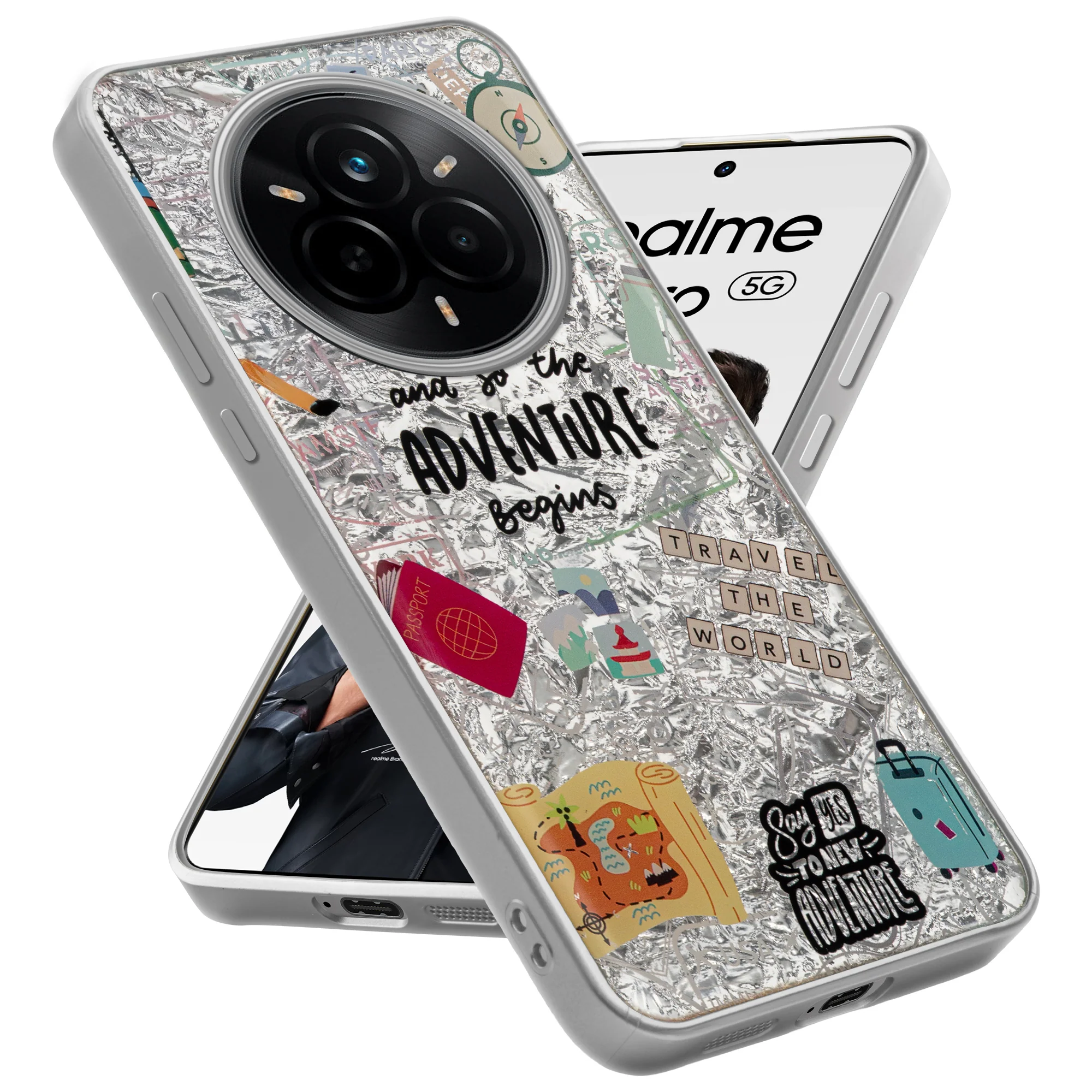 Shining Glossy Gradient Glitter Phone Back Cover Case for Realme 14 Pro 5G - Image 3