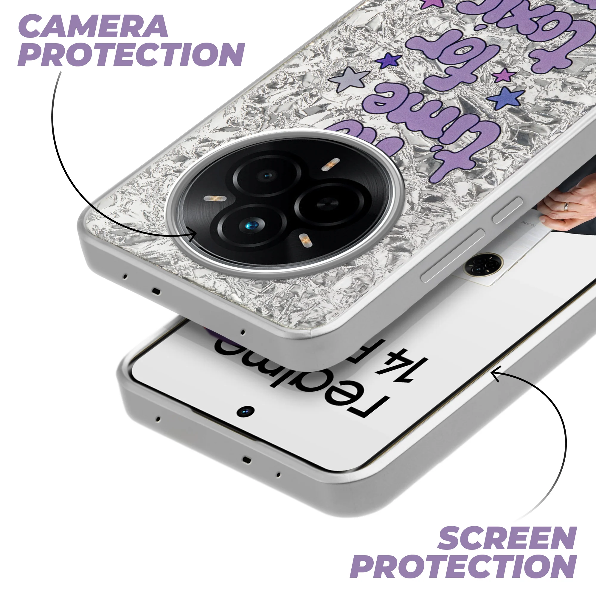 Shining Glossy Gradient Glitter Phone Back Cover Case for Realme 14 Pro 5G - Image 53