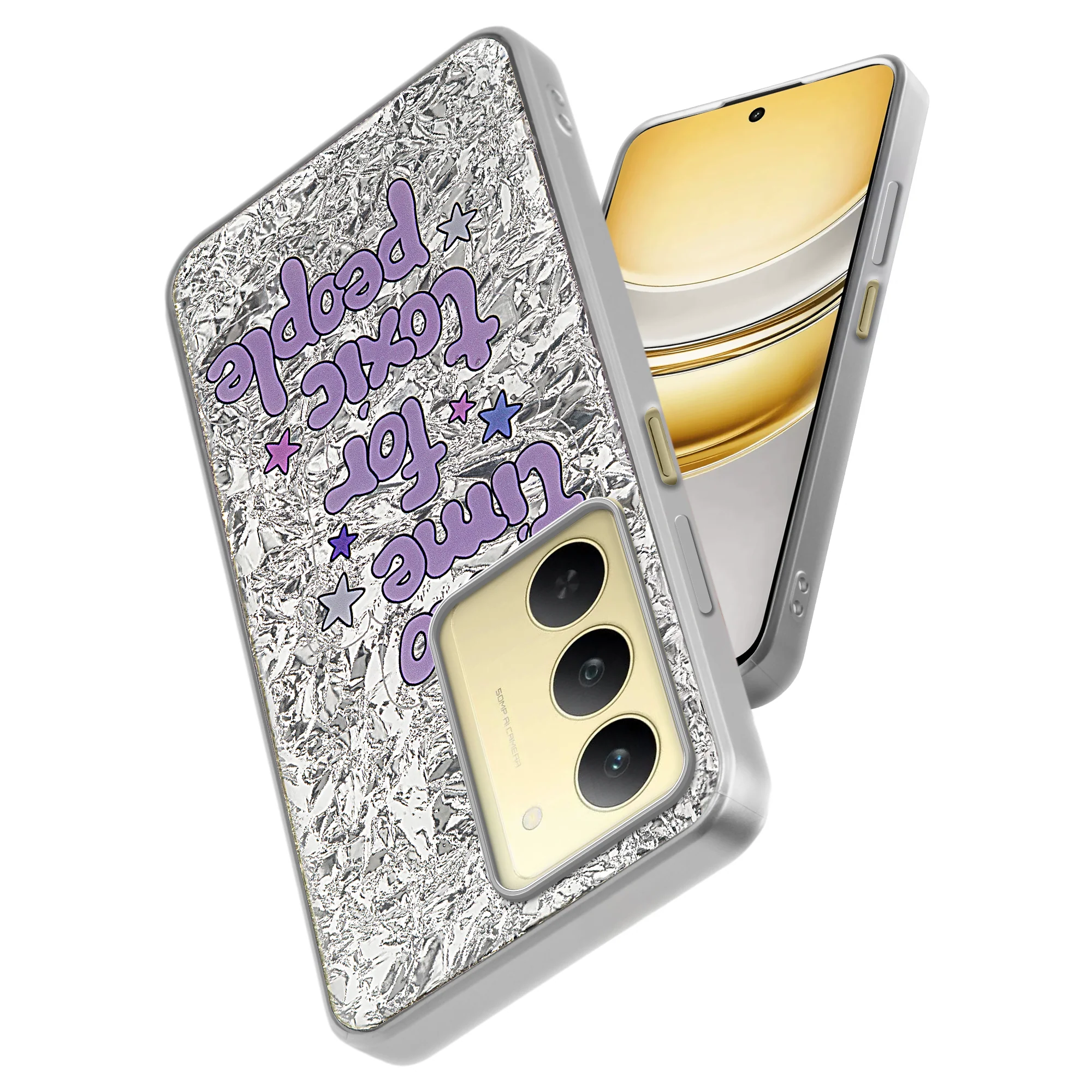Shining Glossy Gradient Glitter Phone Back Cover Case for Realme Narzo 80x 5G - Image 54