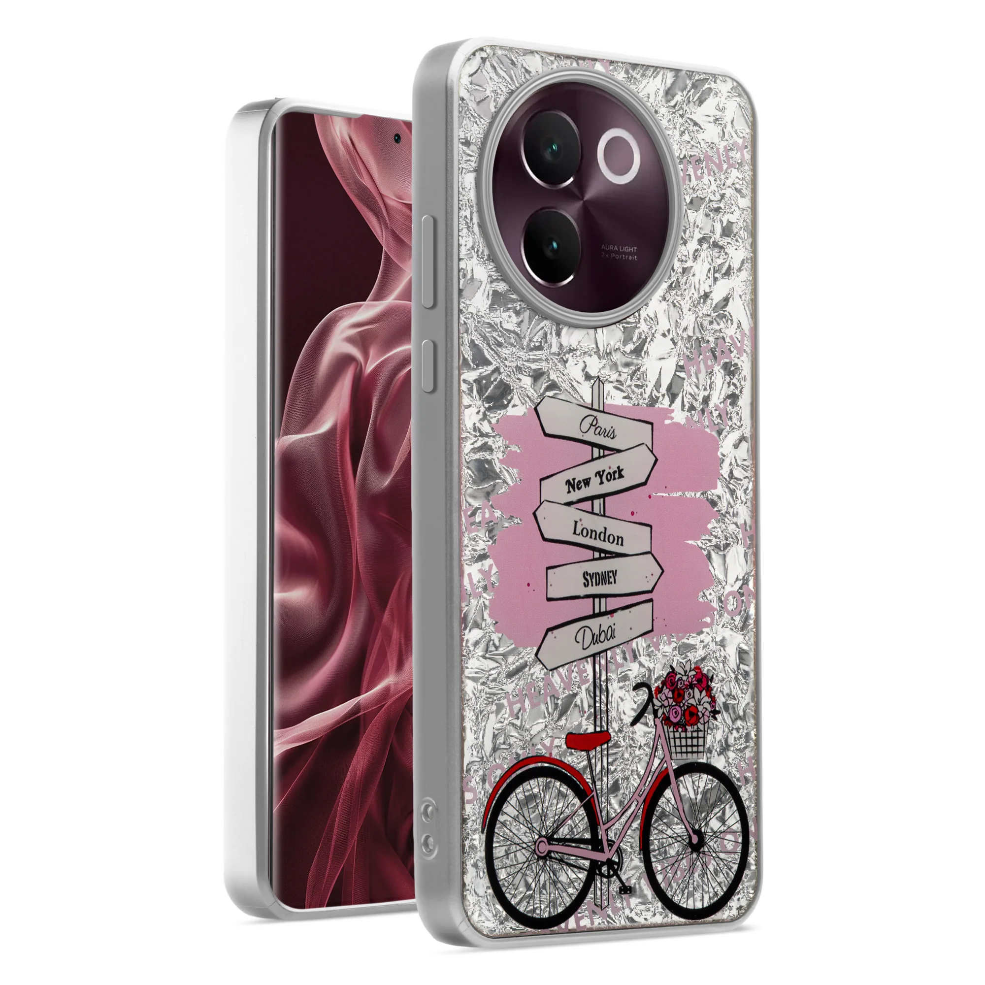 Shining Glossy Gradient Glitter Phone Back Cover Case for Vivo V30e 5G - Image 13