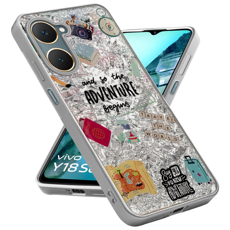 Shining Glossy Gradient Glitter Phone Back Cover Case for Vivo Y18 - Image 3