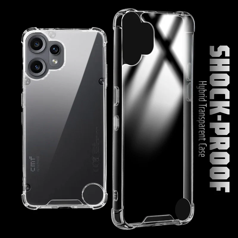 Transparent Shockproof Phone Back Cover Case With Raised Edges For CMF Nothing Phone 2 Pro
