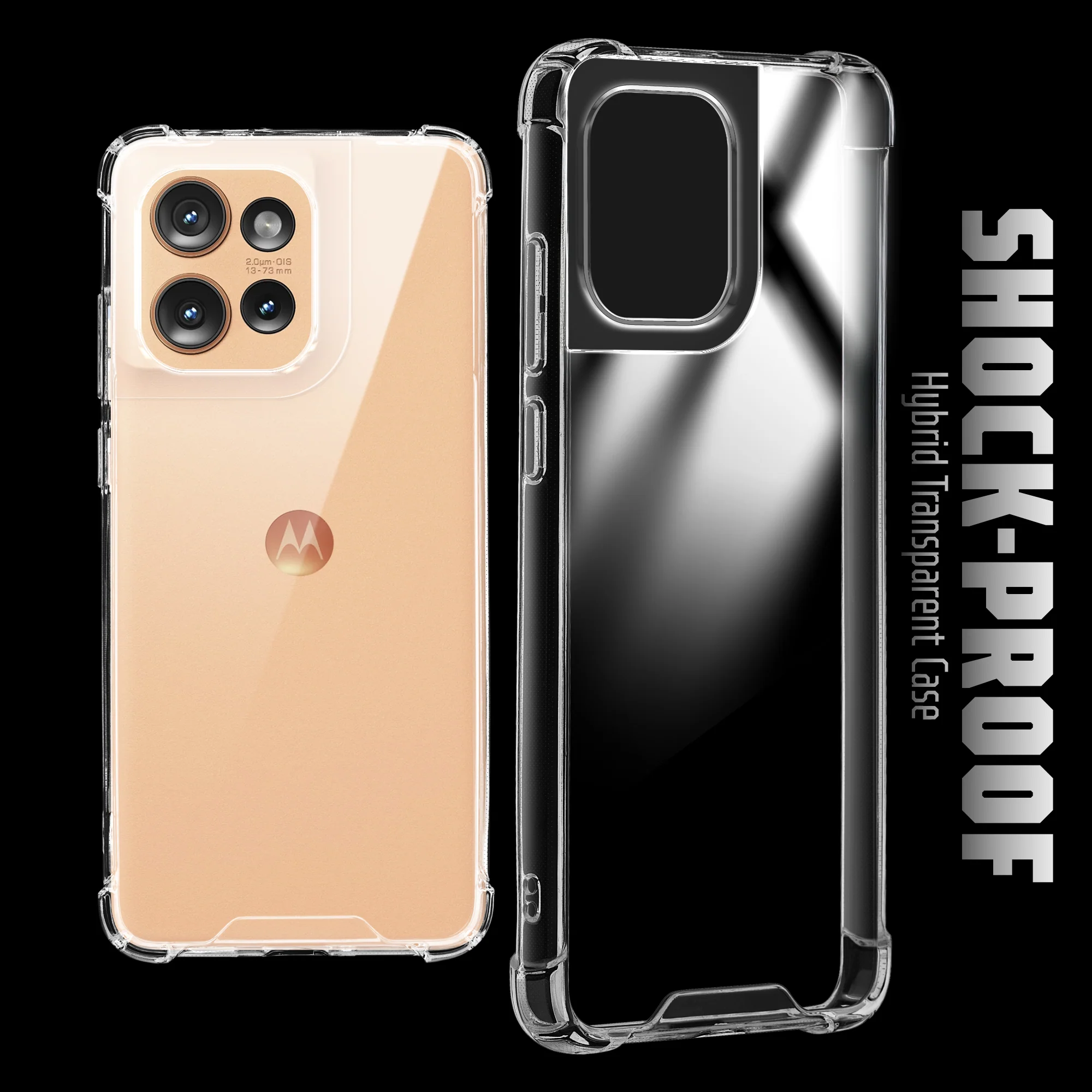 Transparent Shockproof Phone Back Cover Case With Raised Edges For Motorola Moto Edge 50 5G