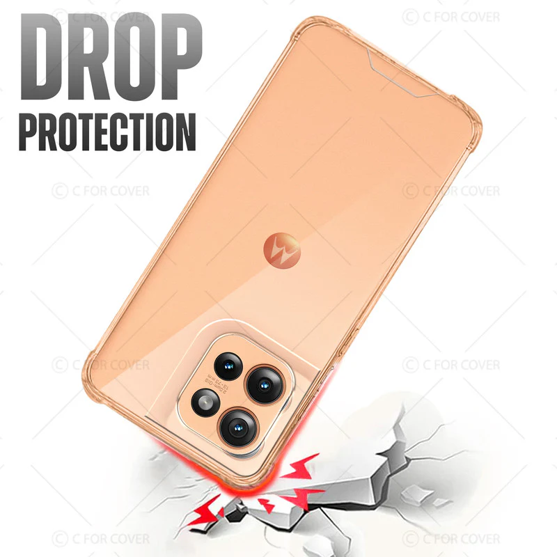 Transparent Shockproof Phone Back Cover Case With Raised Edges For Motorola Moto Edge 50 5G - Image 6