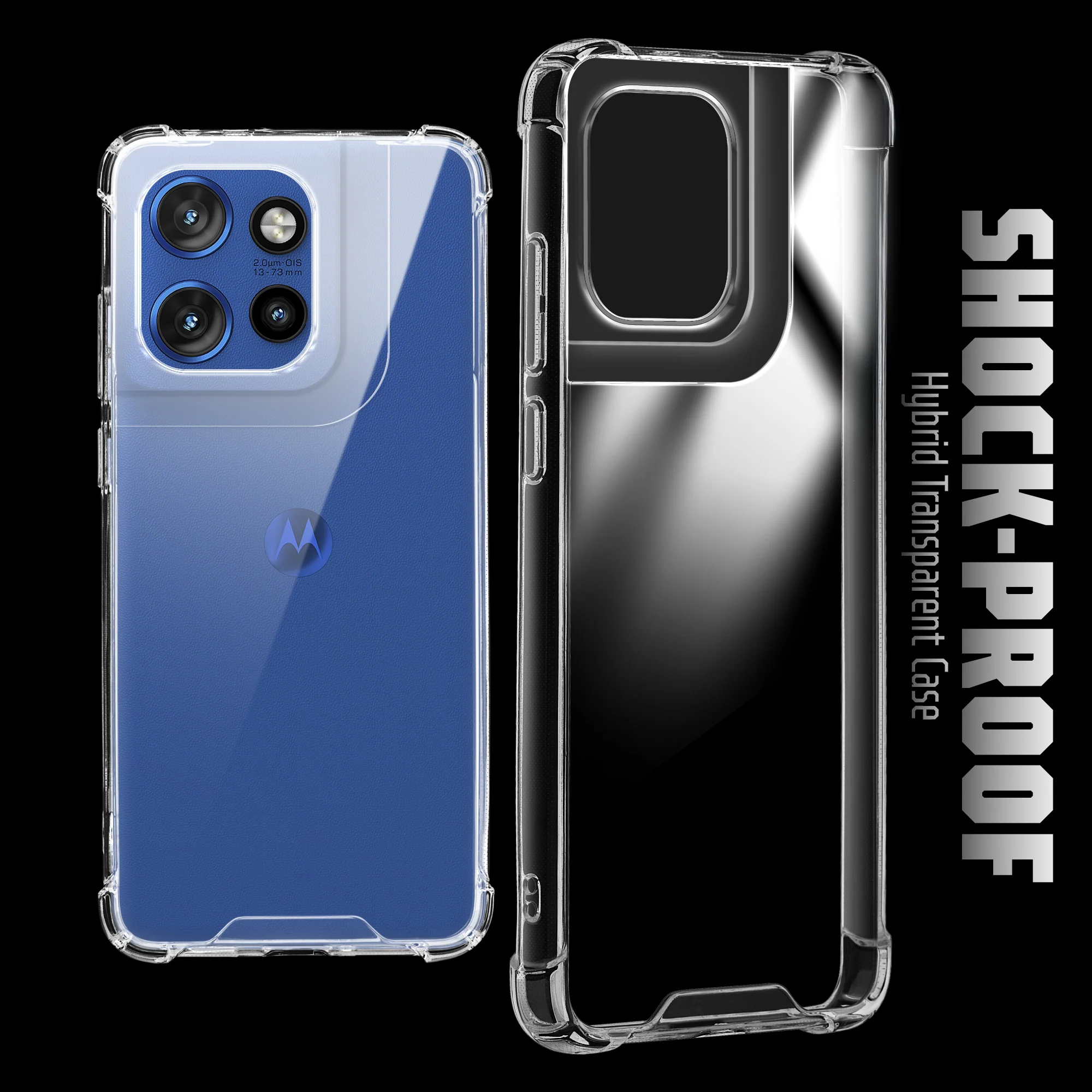 Transparent Shockproof Phone Back Cover Case With Raised Edges For Motorola Moto Edge 50 Neo 5G