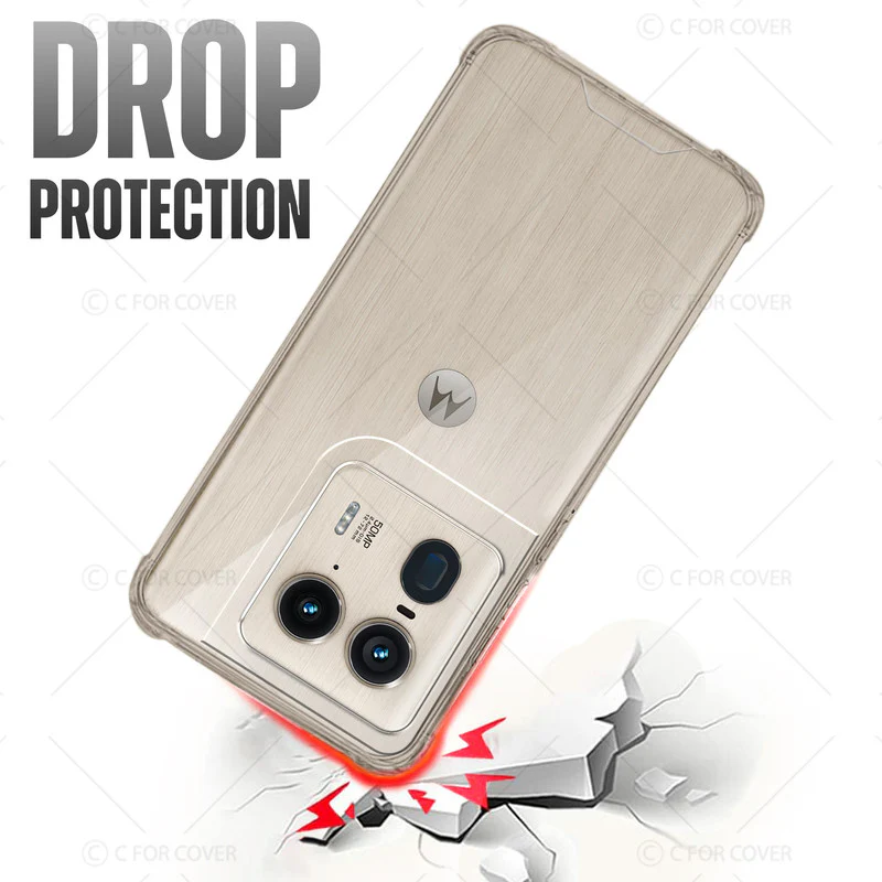 Transparent Shockproof Phone Back Cover Case With Raised Edges For Motorola Moto Edge 50 Ultra 5G - Image 6