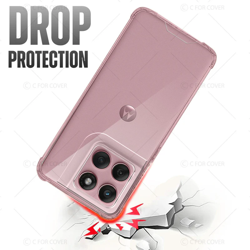 Transparent Shockproof Phone Back Cover Case With Raised Edges For Motorola Moto Edge 60 Fusion 5G - Image 6