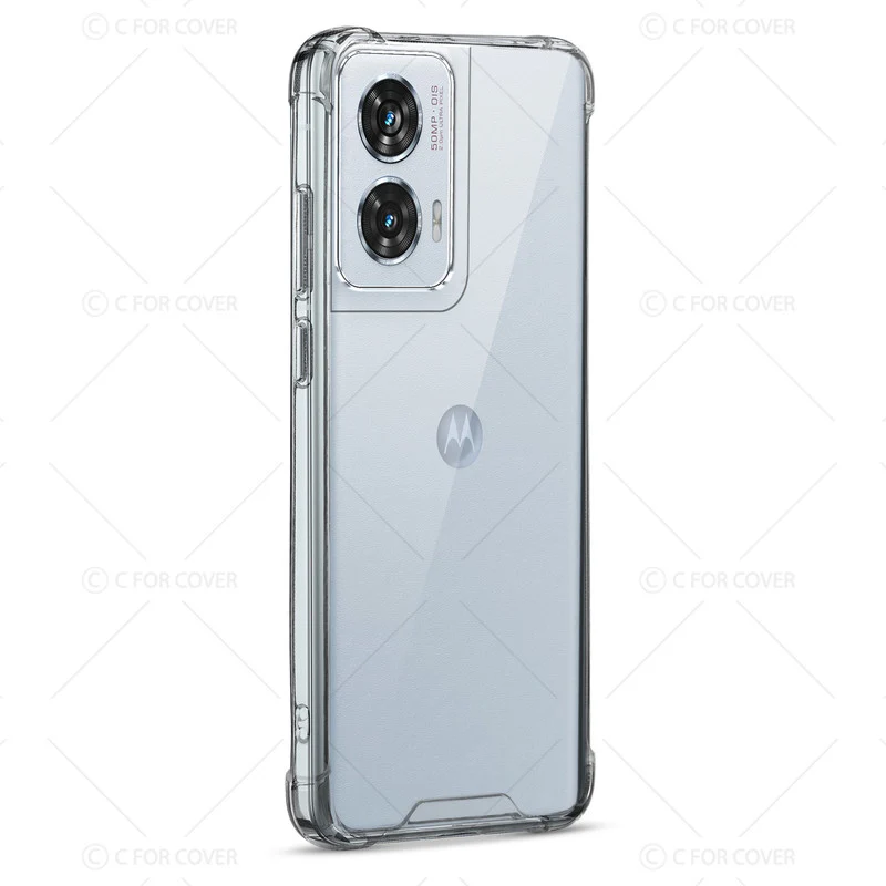 Transparent Shockproof Phone Back Cover Case With Raised Edges For Motorola Moto G96 5G - Image 5