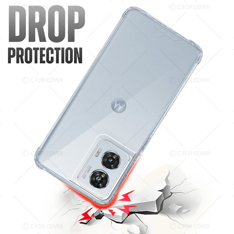 Transparent Shockproof Phone Back Cover Case With Raised Edges For Motorola Moto G96 5G - Image 6