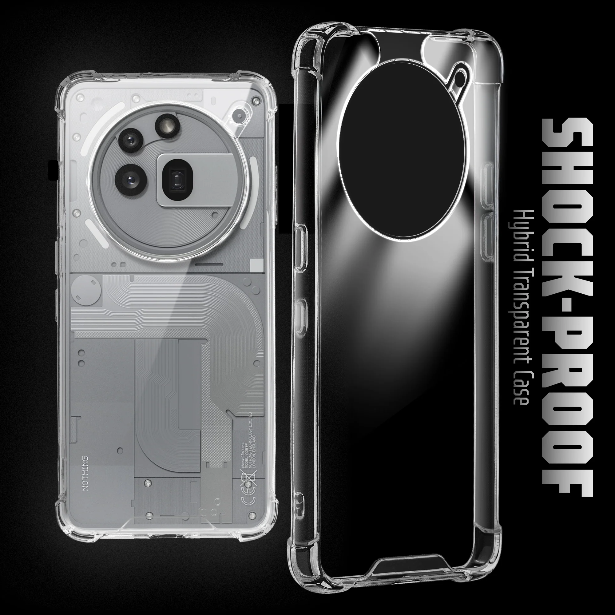 Transparent Shockproof Phone Back Cover Case With Raised Edges For Nothing Phone 3A Pro 5G