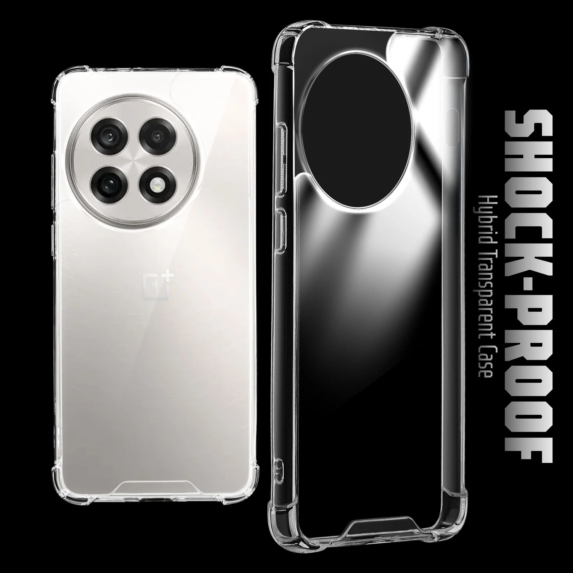 Transparent Shockproof Phone Back Cover Case With Raised Edges For OnePlus 13R 5G